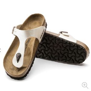 Birkenstock Gizeh Birko-Flor thong sandals in Graceful Pearl White Size 38